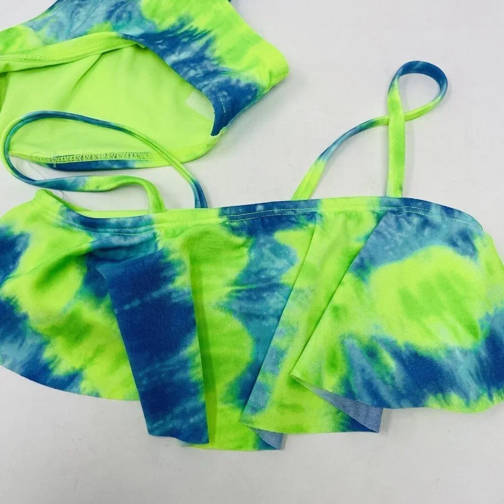 Cat & Jack‎ Youth Girls XS 4/5 Sweet Popsicle Tie Dye Bikini Set Blue/Green 154